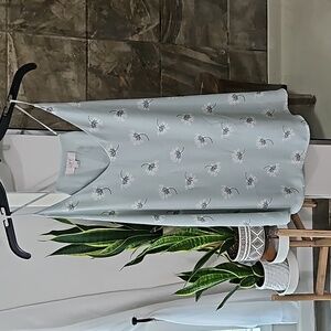 Loft light green tank with white flowers